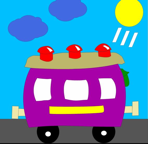 Детская раскраска Пузатый вагон