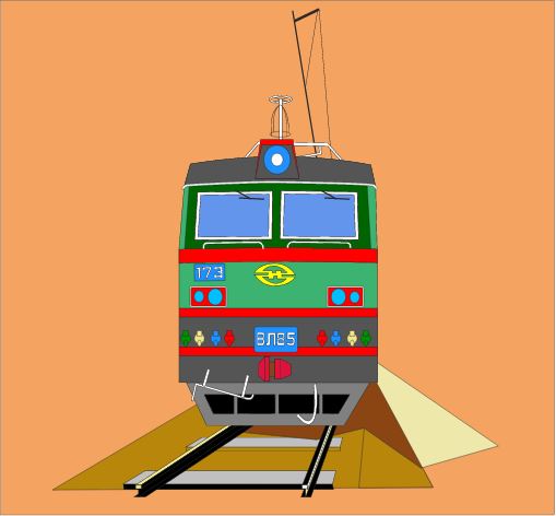 Детская раскраска Пассажирский поезд