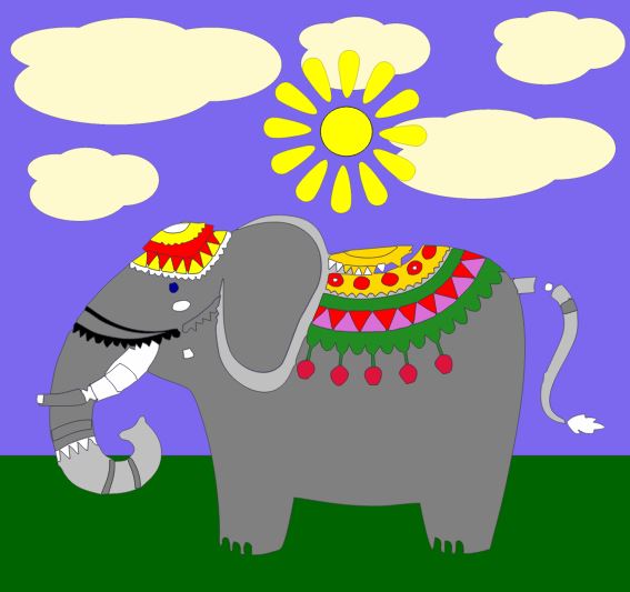 Раскраска для ребенка 4 года Слон